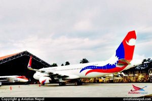 Nepal Airlines Airbus 320 at Hangar for Maintaince