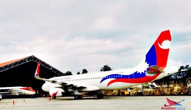 Nepal Airlines Airbus 320 at Hangar for Maintaince