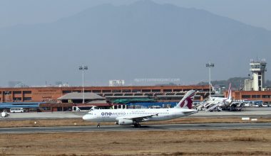 Qatar airlines at TIA, Nepal
