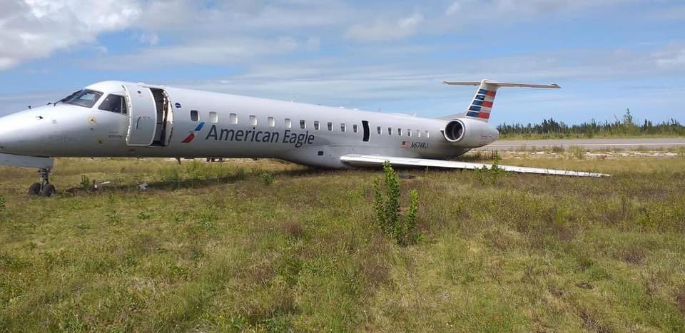 American Eagle flight AA4194 suffered a runway excursion at Bahamas